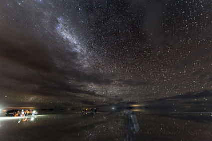 Salar de Uyuni at night