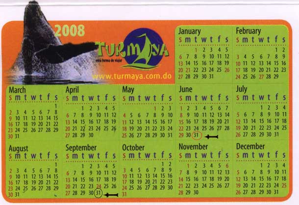 2008 Dominica Calendar