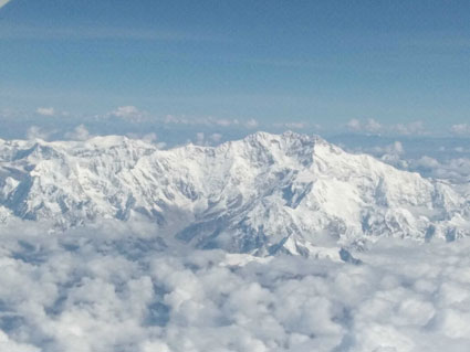 Himalayan mountains view from Druk Air flight 204 bound for Delhi