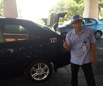 reliable Balinese taxi driver, Mr. Madi