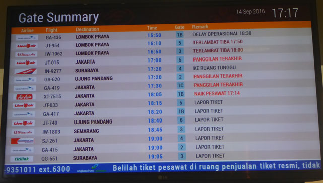 Denpasar Ngurah Rai International Airport on 14 September, 2016