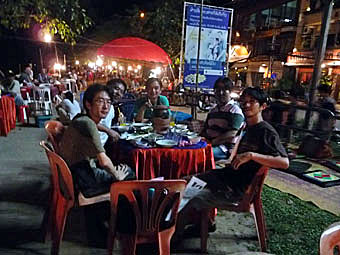 Mekong riverside open-air restaurants