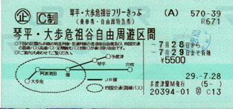 Kotohira, Oboke and Iya Free-ride 2 days ticket