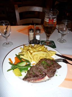having dinner in Geneva