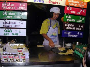 pancake stand in the night market